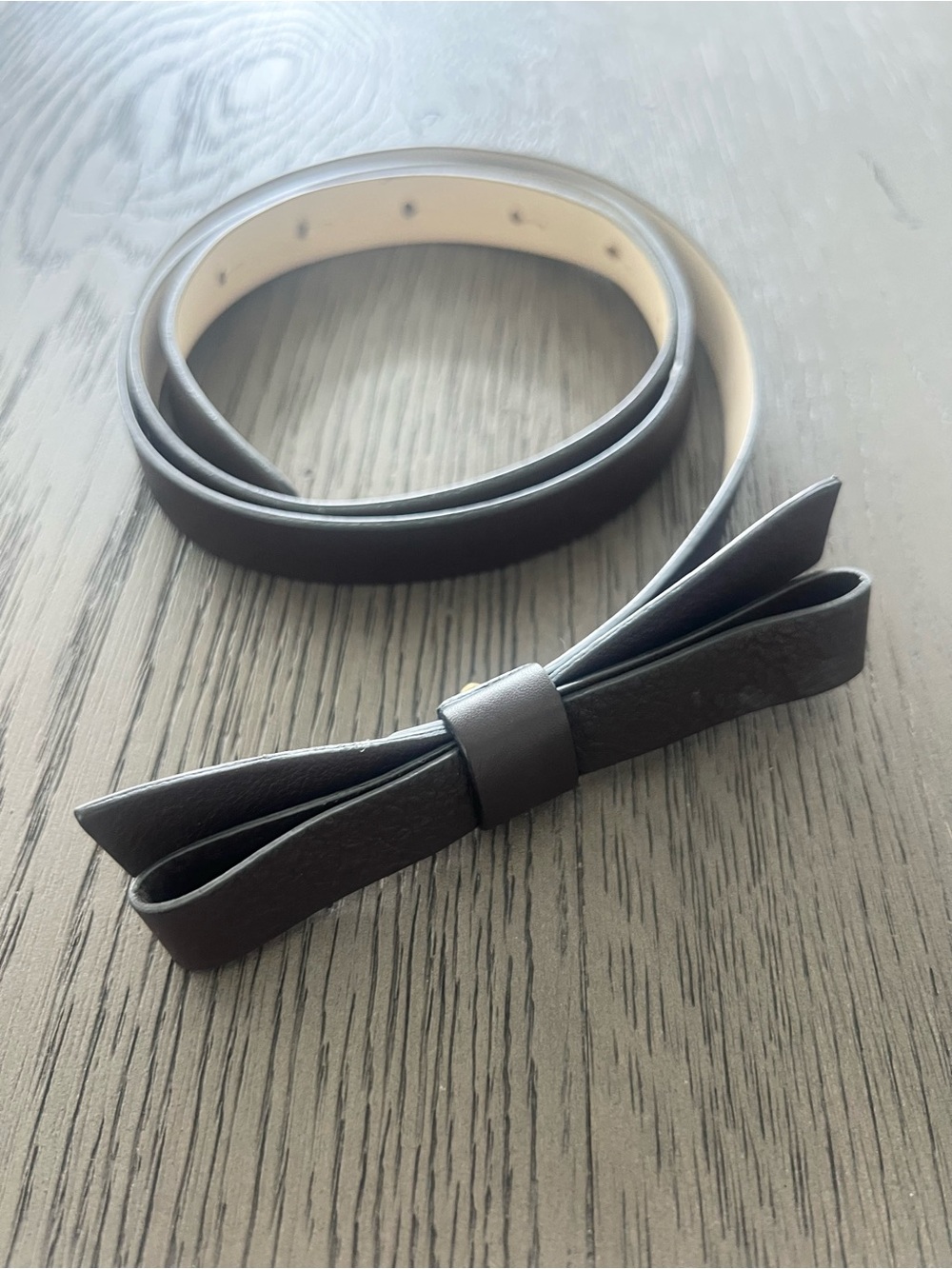 Kate Spade Leather Bow Belt, Dark Brown, Size L